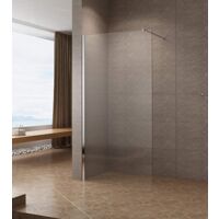 AQUABATOS® Walk in Dusche, Duschwand Glas, Duschabtrennung 10 mm ESG-Sicherheitsglas mit Nanobeschichtung 90 x200 cm, Helles Silber