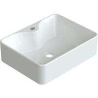 AQUABATOS Aufsatzwaschbecken Waschbecken Keramik Waschtisch Handwaschbecken,mit Hahnloch, Ohne ablaufventil und Überlauf WBK23