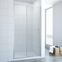 AQUABATOS® Schiebetür Dusche Duschtür in Nische Nischentür Glastür Duschabtrennung Duschwand Sicherheitsglas ohne Duschtasse Höhe 185cm Breite 160 cm