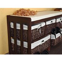 Baúl para sentar Caja de almacenamiento con cestas asiento Negro banco