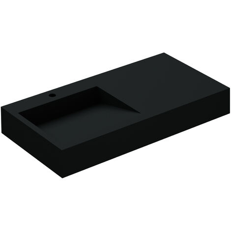 doporro® Design Aufsatzwaschbecken Hängewaschbecken Colossum11, Minealguss-Waschbecken. BTH: 100x50x13 cm, in matt Anthrazit