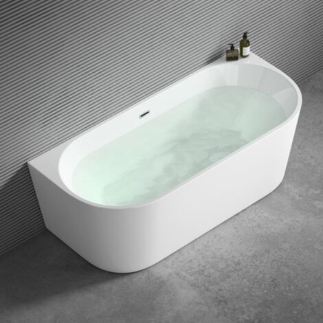 doporro® Freistehende Design-Badewanne oval Vicenza519OA 170x75x58cm inkl. Ablaufgarnitur und Überlauf aus Acryl in Weiß und DIN-Anschlüssen