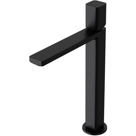 doporro® Einhebelmischer Schwarz matt 30,9 cm hoch Waschbeckenarmatur eckig Waschtischarmatur Einlochmontage DIN-Anschluss