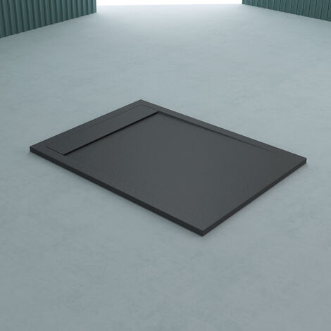 Aquabad® Duschrinne Mineralguss Duschtasse Deluxe Classic In Anthrazit 100 X 120 Cm S098l0b0