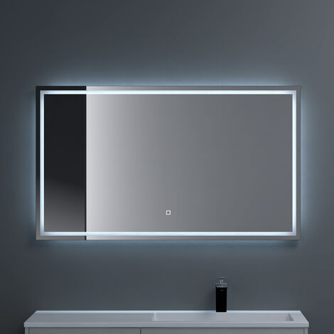 doporro® Badspiegel-02 Led-Lichtspiegel 120x80cm mit Dimmen-Funktion Wandspiegel Beschlagfrei Touchbedienung 5mm Float-Glas