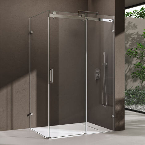 doporro Duschkabine Eckdusche mit Schiebetür Duschabtrennung BxTxH: 70x150x195 cm ESG-Sicherheitsglas Klarglas 4-Punktbefestigung inkl. Nano-Beschichtung Ravenna17-2 (1/5)