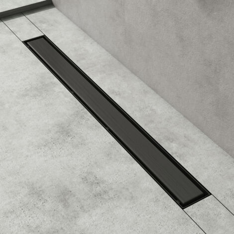 doporro Duschrinne 80cm Edelstahl Dusche Duschablauf mit Gruchstop und Haarsieb befliesbar Duschabfluss Grau KE110 Duschablauf