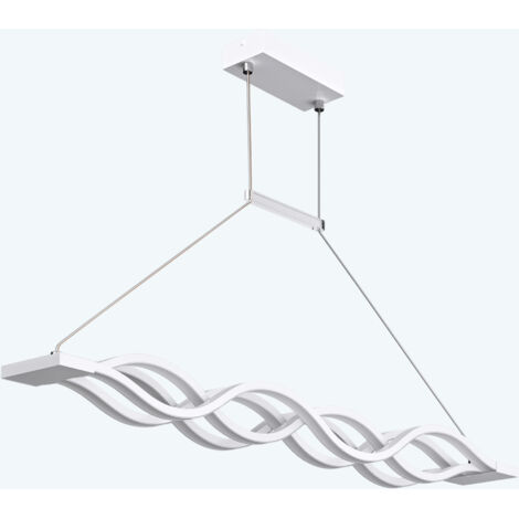 Pendelleuchte 106cm LED Hängelampe Dimmbar mit Fernbedienung 3000K/4000K/6000K Verstellbares Kabel 60W Weiß Hängeleuchte für Esszimmer Wohnzimmer Schlafzimmer