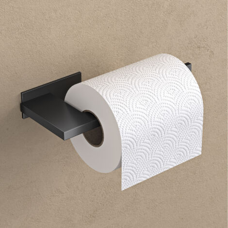 doporro Toilettenpapierhalter ohne Bohren, selbstklebender Klopapierhalter aus rostfreiem Edelstahl, moderner Klorollenhalter für Badezimmer,Matt Schwarz Lion-03