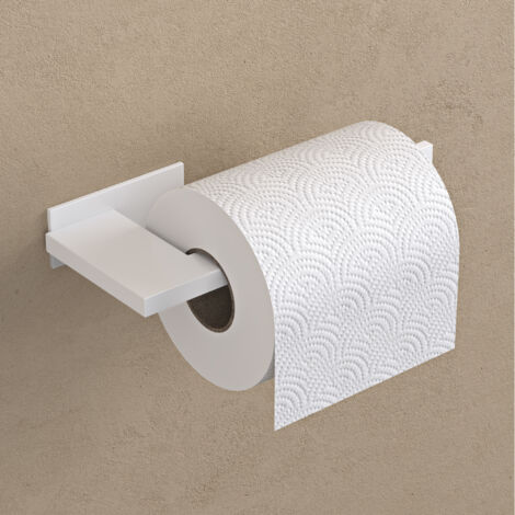 doporro Toilettenpapierhalter ohne Bohren, selbstklebender Klopapierhalter aus rostfreiem Edelstahl, moderner Klorollenhalter für Badezimmer,Matt Weiß Lion-03
