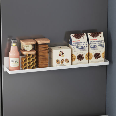 doporro Gewürzregal Magnetisch, Gewürz Organizer, Magnetic Küchenregal für Kühlschrank, Duschablage ohne Bohren, Badezimmer Organizer, Badregal & Shampoohalter,Hochglanz Weiß, Reglo-01