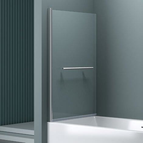 doporro 90x140 cm Design-Duschwand für Badewanne Badewannenaufsatz Duschabtrennung 6mm ESG-Sicherheitsglas inkl. NANO-Beschichtung Badewannenfaltwand