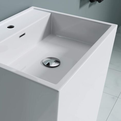doporro BTH: 42x50x90cm Design Standwaschbecken Colossum34, aus Gussmarmor, Waschtisch, Waschplatz