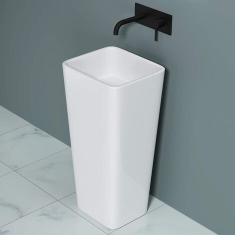 40x35x82cm Design Standwaschbecken Colossum31 aus Gussmarmor Waschtisch Waschplatz Stand Säule