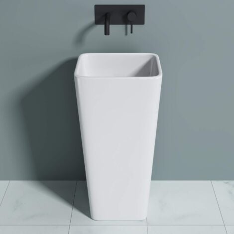 40x35x82cm Design Standwaschbecken Colossum31 aus Gussmarmor Waschtisch Waschplatz Stand Säule
