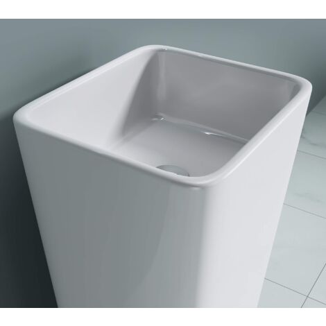 40x35x82cm Design Standwaschbecken Colossum31 aus Gussmarmor Waschtisch Waschplatz Stand Säule