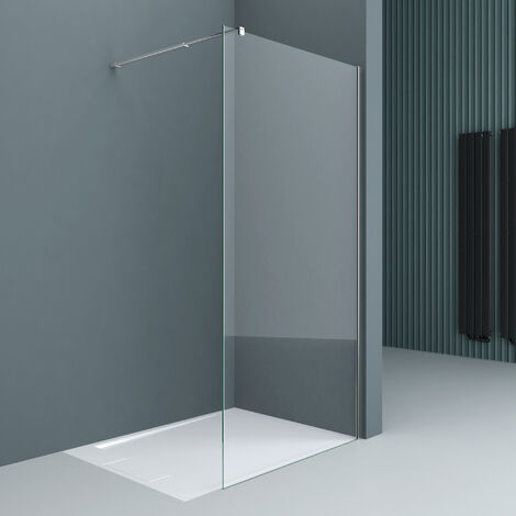doporro Luxus Duschwand Duschabtrennung Bremen2K 80x200 Walk-In Dusche mit Stabilisator aus Echtglas 10mm ESG-Sicherheitsglas Klarglas inkl. Nanobeschichtung