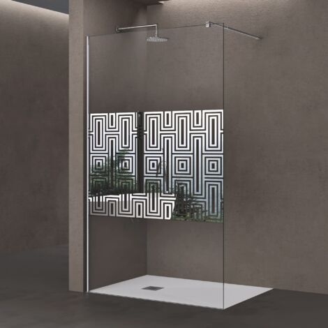 doporro Luxus Duschwand Bremen02DM 120x200 cm Walk-In Dusche mit Stabilisator aus Edelstahl Duschabtrennung aus Echtglas 10mm ESG-Sicherheitsglas inkl. Easy-Clean-Beschichtung