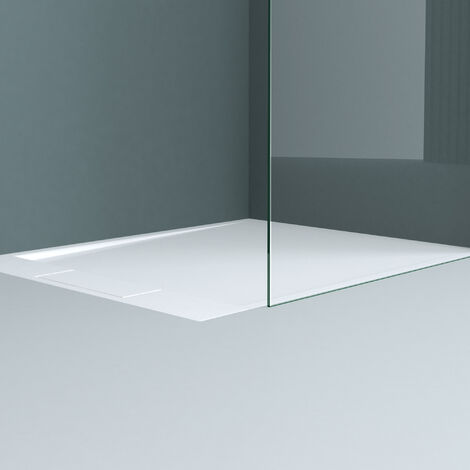 doporro Luxus Duschwand Duschabtrennung Bremen2MS 50x200 Walk-In Dusche mit Stabilisator aus Echtglas 10mm ESG-Sicherheitsglas Klarglas inkl. Nanobeschichtung