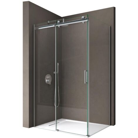 doporro Duschkabine Ravenna17 70x100x195cm Duschabtrennung mit Schiebetür ESG-Sicherheitsglas Klarglas inkl. beidseitiger Easy-Clean-Beschichtung
