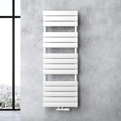 doporro Design Badheizung Flachheizkörper 140x60cm Weiß Paneelheizkörper Einlagig Horizontal Mittelanschluss Bad-Heizkörper