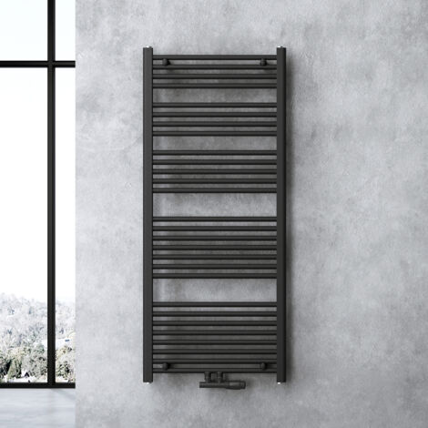 doporro Design Badheizung gerade 140x60cm Anthrazit Röhrenheizkörper Horizontal Mittelanschluss Bad-Heizkörper (1/5)