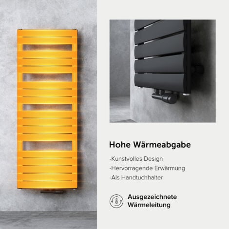 doporro Design Badheizung Flachheizkörper 120x60cm Anthrazit Paneelheizkörper Einlagig Horizontal Mittelanschluss Bad-Heizkörper