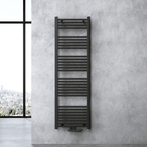 doporro Design Badheizung gerade 160x50cm Anthrazit Röhrenheizkörper Horizontal Mittelanschluss Bad-Heizkörper