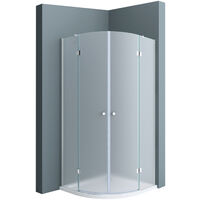 doporro Viertelkreisdusche Duschkabine Ravenna02VS 90x90x190cm Duschabtrennung ESG-Sicherheitsglas Satiniert inkl. Easy-Clean-Beschichtung
