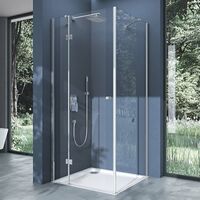 doporro Eck-Duschkabine Eckdusche Rav05K 100x80x190cm Duschabtrennung ESG-Sicherheitsglas Klarglas inkl. Easy-Clean-Beschichtung