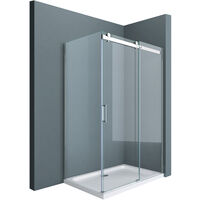 doporro Duschkabine Ravenna17 100x115x195cm Duschabtrennung mit Schiebetür ESG-Sicherheitsglas Klarglas inkl. beidseitiger Easy-Clean-Beschichtung