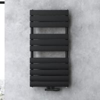 doporro Design Badheizung Flachheizkörper 100x60cm Anthrazit Paneelheizkörper Einlagig Horizontal Mittelanschluss Bad-Heizkörper