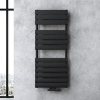 doporro Design Badheizung Flachheizkörper 120x50cm Anthrazit Paneelheizkörper Einlagig Horizontal Mittelanschluss Bad-Heizkörper