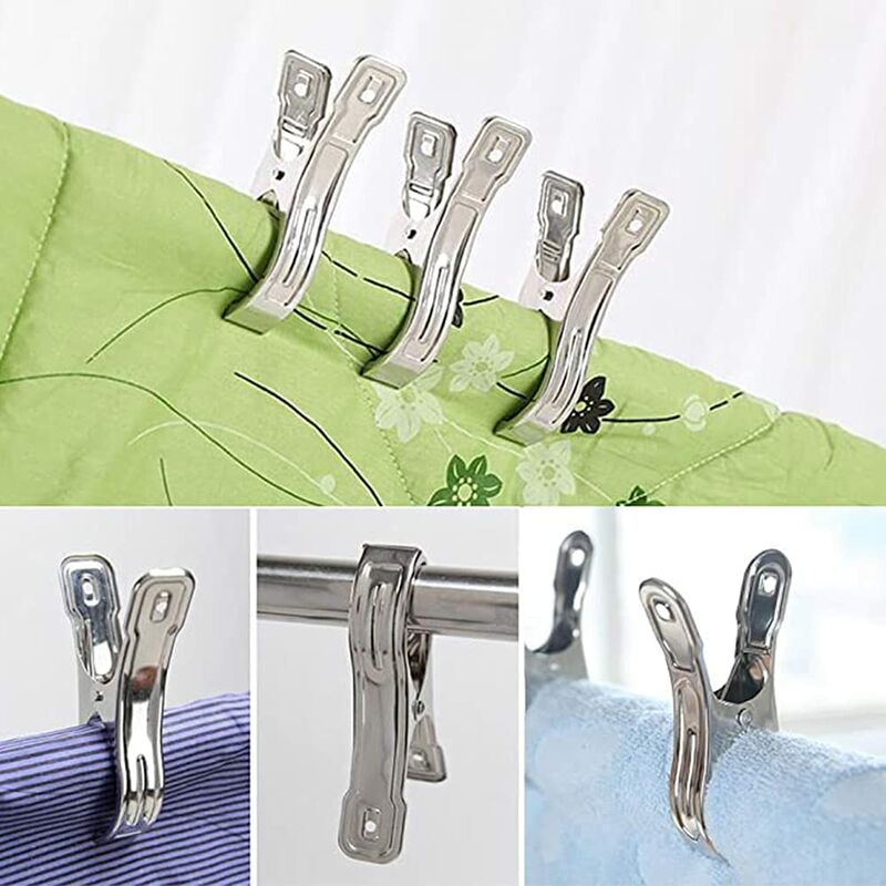 épingle Linge INOX 10 Pcs Pinces à Linge métal epingle Linge Metal pour Vêtements Photos Loisirs Créatif Pinces à Linge extérieur Pinces à Linge Inoxydable Pince à Serviette de Plage