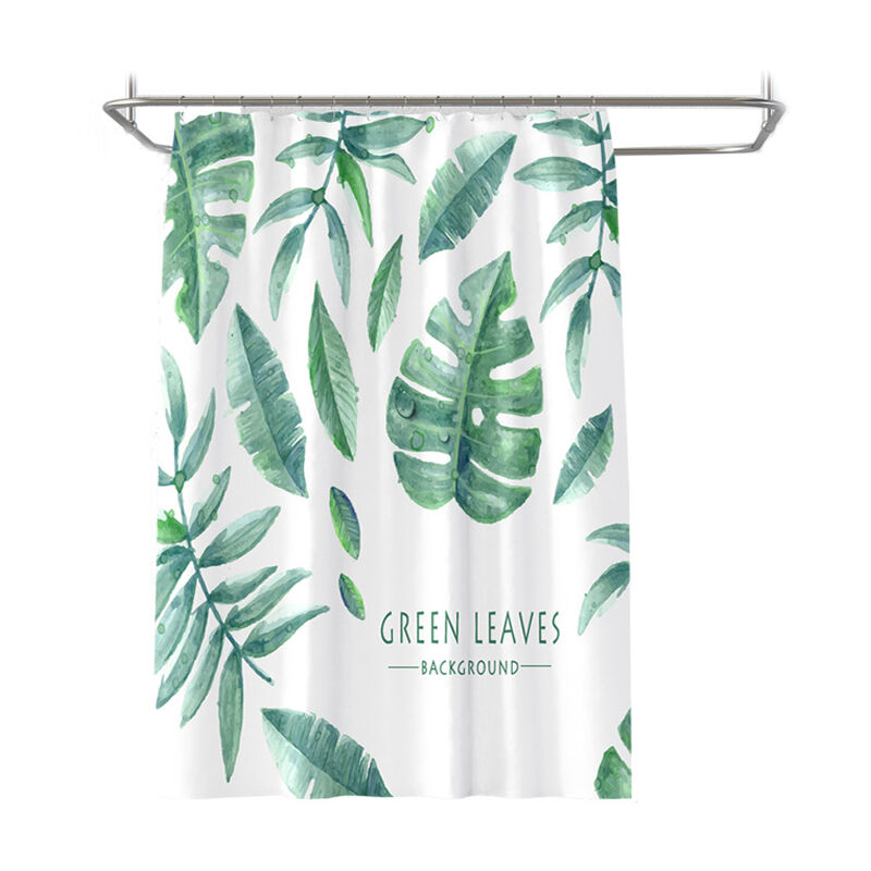 Rideau de douche en tissu imperméable Avec 12 crochets Pour salle de bain baignoire Motif feuilles d'arbre vintage 180 x 180 cm