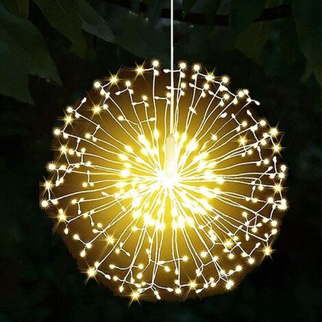 Feux d'artifice Starburst Lights Guirlandes lumineuses à intensité variable avec télécommande pour Noël Décoration extérieure intérieure 1 Pack Blanc chaud