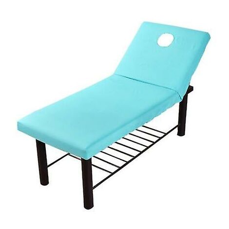Drap-housse de lit de table de massage de couleur pure couverture complète élastique (bleu)