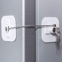 Serrure de réfrigérateur avec clés Serrure de sécurité Câble de sécurité Armoire pour fenêtre Verrou de sécurité pour enfant bébé 
