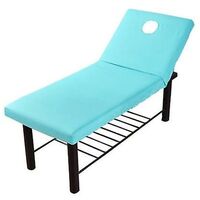 Drap-housse de lit de table de massage de couleur pure couverture complète élastique (bleu)