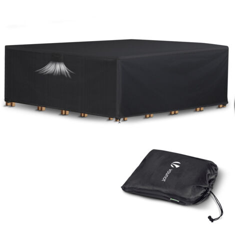 VOUNOT Garden Furniture Covers 250x250x73cm Waterproof Patio Set Cover Black (1/5)