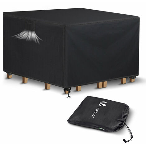 VOUNOT Garden Furniture Covers 135x135x73cm Waterproof Patio Set Cover Black (1/5)