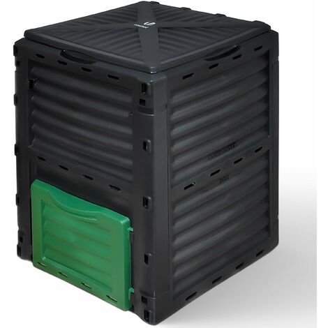 VOUNOT Compost Bin Garden, Plastic Composters Outdoor, Black and Green, 300L