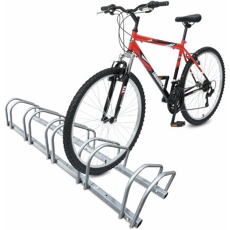Floor And Wall Mount 26 x 100 x 32 cm Relaxdays Bike Stand For 4 Bikes Steel Silver Outdoor Bike Holder Rack 