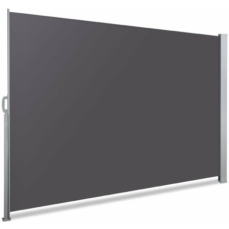 VOUNOT 1.4 x 3 m Side Awning Retractable, Privacy Screen for Patio, Garden, Balcony, Terrace, Black