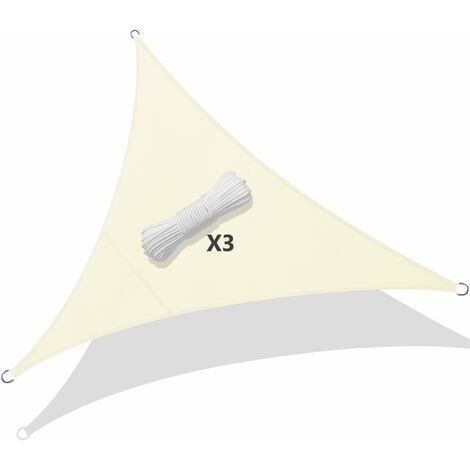 triangular awning 3x3x3 m with fixing rings polyester air