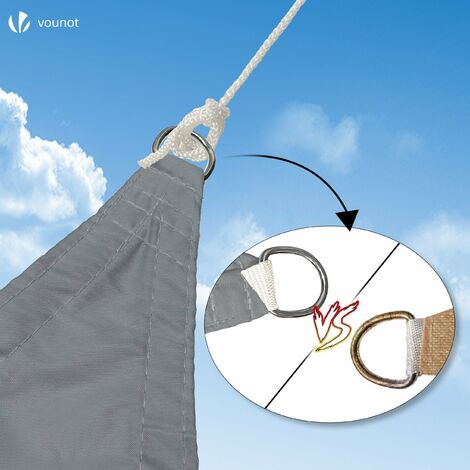 VOUNOT Sun Shade Sail Waterproof Rectangler Sail Canopy With Mounting ...