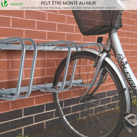 Hromee Bike Floor Parking Stand 5 Rack Adjustable Bicycle Storage Organizer  for Indoor Outdoor Black