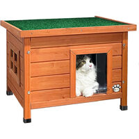 VOUNOT Cat House Wooden Kitten Home Outdoor Pet Shelter 57x45x43cm