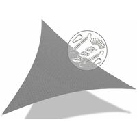 VOUNOT HDPE Sun Shade Sail Triangle with Fixing Kits, 5x5x5M, Grey