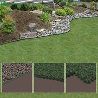 VOUNOT Plastic Garden Edging, Flexible Lawn Edging with Pegs, Green 20m